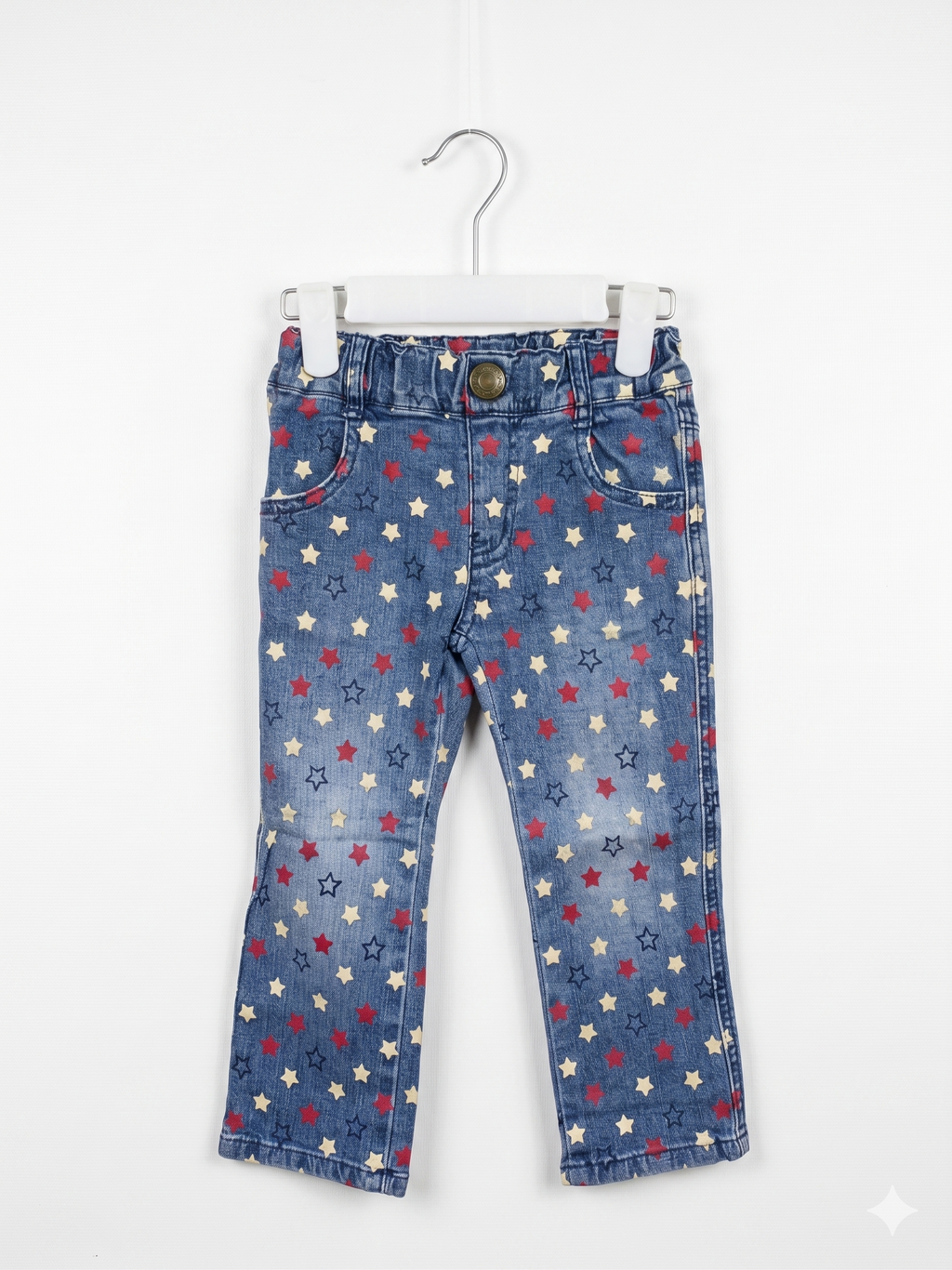 Miki House Hot Biscuits Kids Star Print Denim Jeans - Blue Tag Size: 95 (Approx. 2–3 Years) AB1