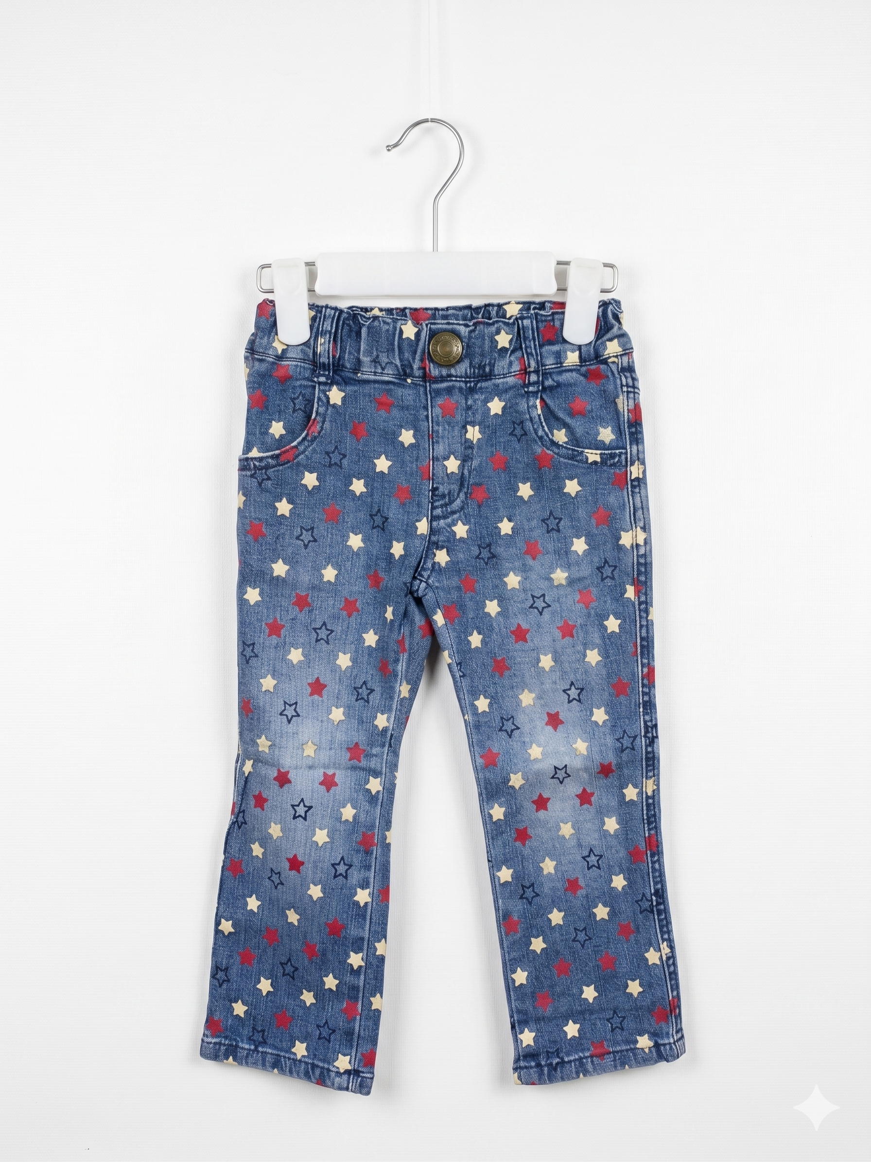 Miki House Hot Biscuits Kids Star Print Denim Jeans - Blue Tag Size: 95 (Approx. 2–3 Years) AB1