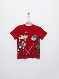 Joe Fresh Boys Red "Hockey Player" Graphic Tee - Size 5 Years (Estimated Age 5 Years) AB2