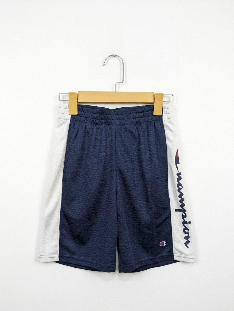 Champion Boys Navy Blue & White Sporty Athletic Shorts - Size Estimated Age 10-12 Years AB2