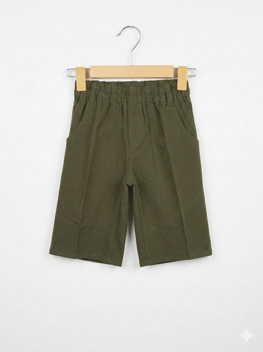 Boys Olive Green "Active Performance" Stretch Adventure Shorts - Size Estimated Age 9–10 Years AB1