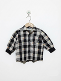 Condomini Boys Black & White Buffalo Check Rainbow & Star Embroidered Long-Sleeve Shirt - Size Estimated Age 12-18M AB2