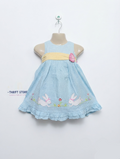 Good Lad Girls Light Blue Gingham & Bunny Embroidered Dress - Size 4T Estimated Age 4 Years AB2