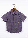 Sergent Major Boys' Purple Graphic Print Short Sleeve Shirt - Size 4 Years AB1