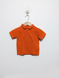 Next Boys Bright Orange Short Sleeve Polo Shirt - Size Estimated Age 3-6 Months AB2