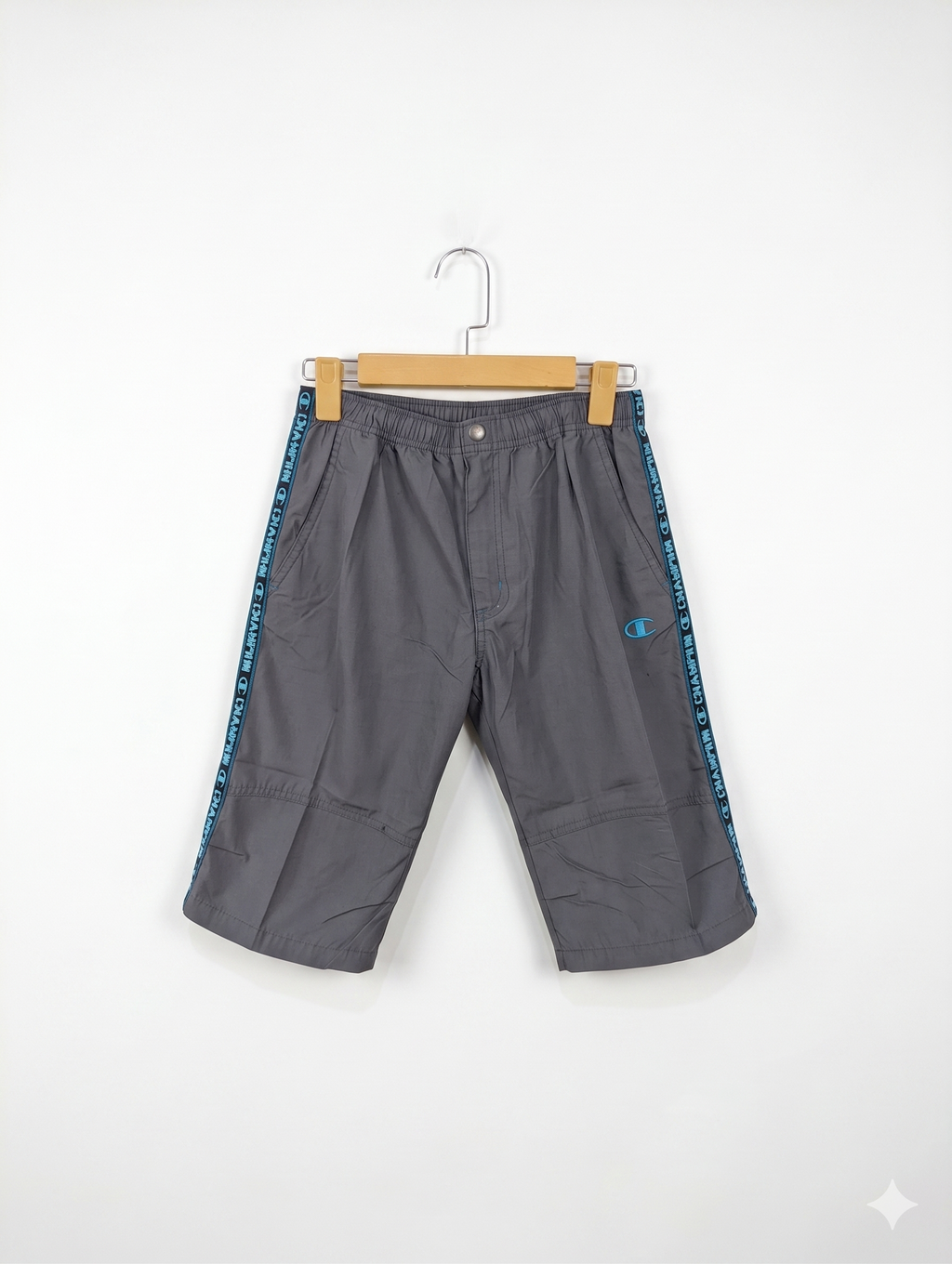 Champion Boys Steel Grey Athletic Activewear Capri Shorts - Size 160 Estimated Age 13-14 Years AB1