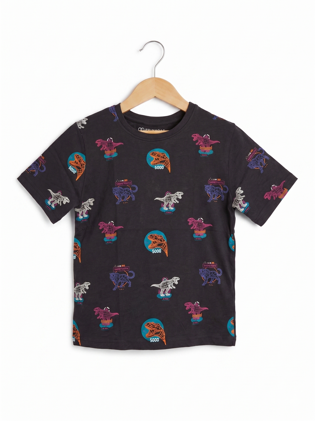 Primark Cares Boys Navy Blue "Dinosaur" Graphic T-Shirt - Size 122 (Estimated Age 6-7Y) AB1