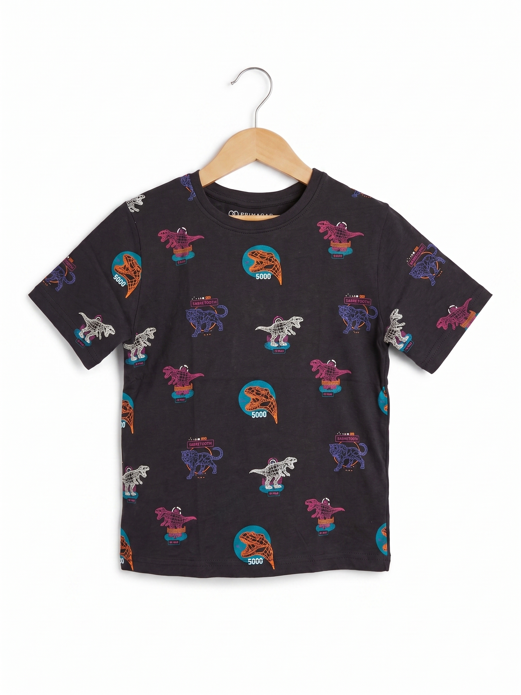 Primark Cares Boys Navy Blue "Dinosaur" Graphic T-Shirt - Size 122 (Estimated Age 6-7Y) AB1