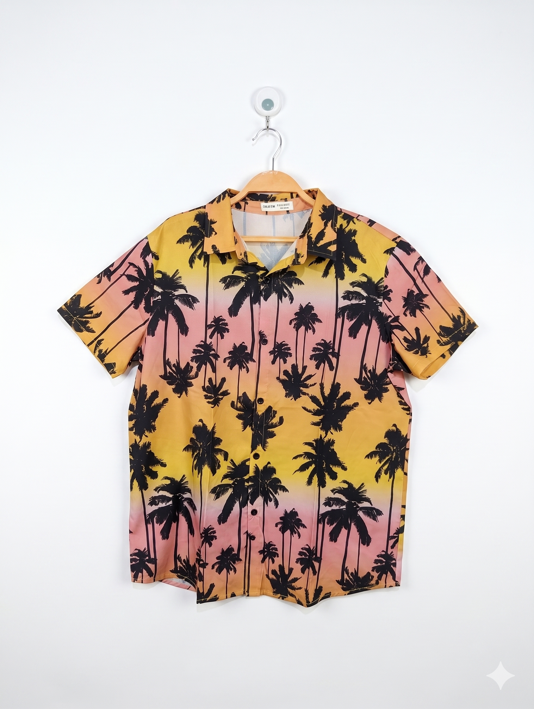 SHEIN Boys Tropical Palm Tree Sunset Print Short-Sleeve Shirt - Size 13/14 Years (Estimated Age 13-14) AB1