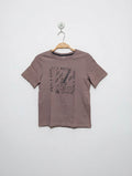 KIABI Boys Mauve Brown "It's Only Good Vibes" Guitar Graphic Short Sleeve Tee - Size 8A Estimated Age 8 Years AB2