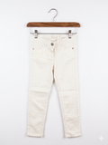 Orchestra Girls' Cream Slim-Fit Stretch Denim Trousers - Size 5 Years AB1