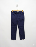 Women Essentials by Tanibo Navy Blue Scalloped Hem Pants - Size EU 36 (Estimated Age 14-16 Years) AB1