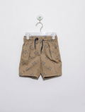 Lupilu Boys Khaki & Blue Geometric Print Casual Shorts - Size Estimated Age 3-4 Years AB2