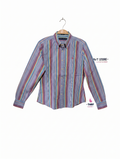 Ralph Lauren Girls Multicolor Striped Long Sleeve Button-Down Oxford Shirt - Size Skinny Fit Estimated Age 12-14 Years AB1