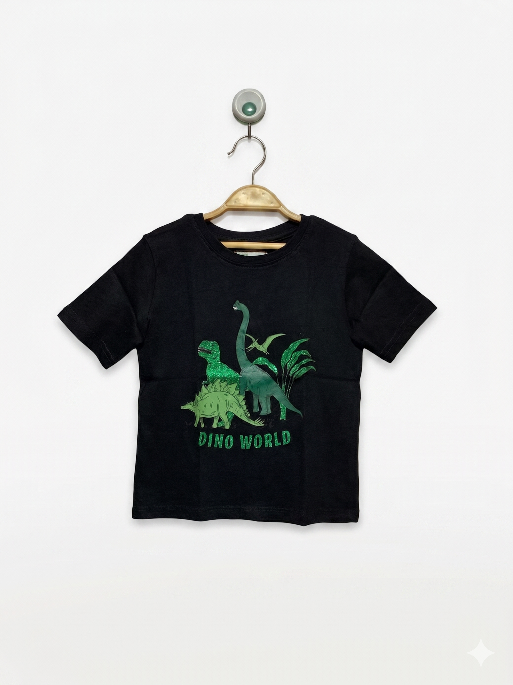 Fox & Bunny by Sinsay Boys Dinosaur World Graphic Black T-Shirt - Size 110 (Estimated 4-5 Years) AB1