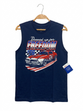 Way to Celebrate! Boys Navy Blue "Revved up for Freedom" Muscle Tank – Size (10-12) Estimated Age 10-12 Years AB1