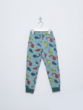 Little Kids Boys Blue "Dinosaur Adventure" Printed Jogger Pants - Size 5-6 Years (Estimated Age 5-6 Years) AB2