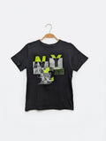 Primark Boys Dark Charcoal "NYC" Short Sleeve Tee - Size 7-8 Yrs (128 cm) Estimated Age 7-8 Years AB2