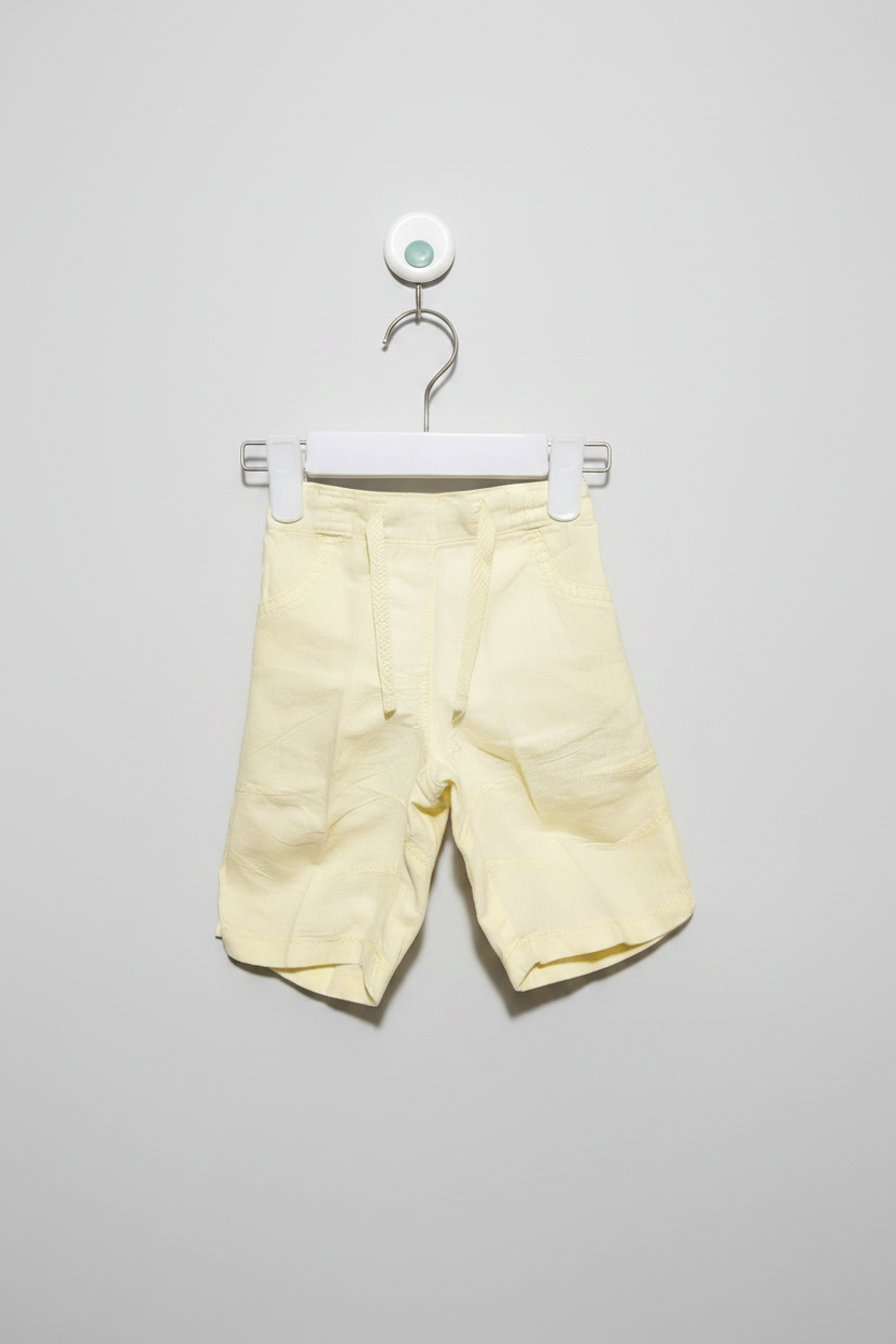 Baby Girls Light Yellow Casual Drawstring Shorts - Size Estimated Age 3-5 Months AB2