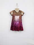 PRIMARK Premium Girls Gold to Magenta Ombre Sequin Party Dress - Size 5-6Y Estimated Age 5-6 Years AB2