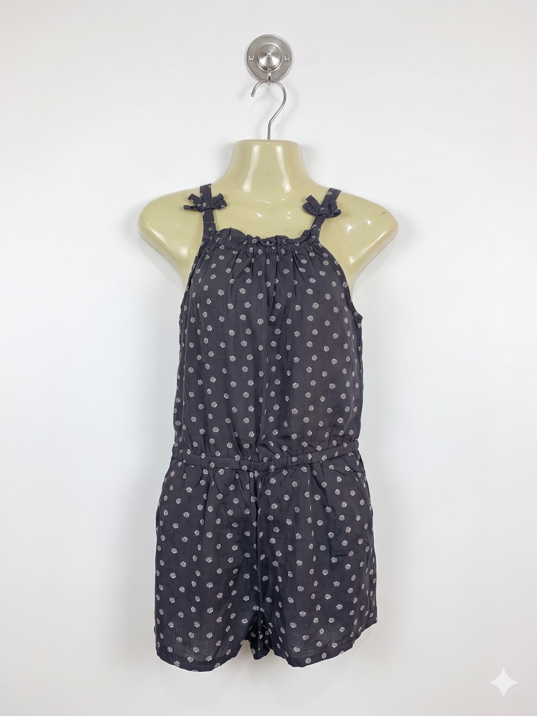 YIGGA Girls Navy Blue Shell Print Summer Romper - Size 134/140 (Estimated Age 9-10Y) AB1