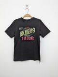 Primark Boys Dark Grey "Virtual" Japanese Graphic Tee - Size Estimated Age 9-10 Years AB2