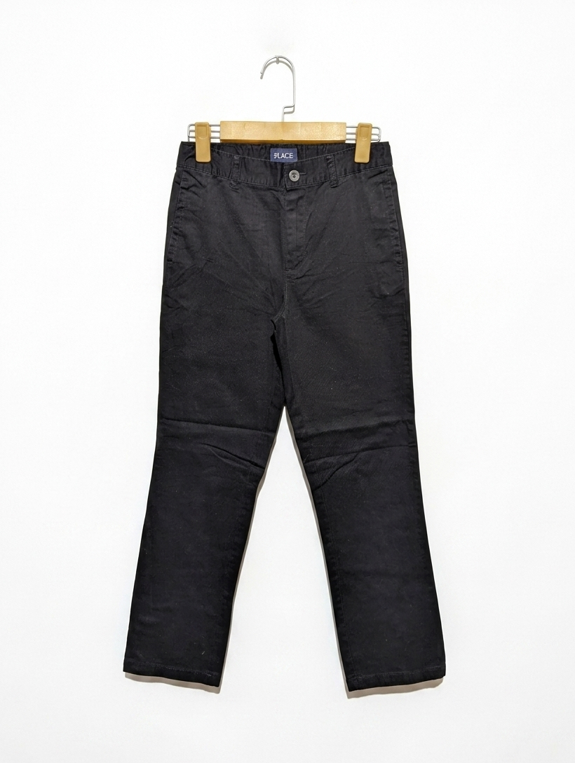 The Children's Place Boys Solid Black Adjustable Waist Pants - Size Estimated Age 10-12 Years AB2