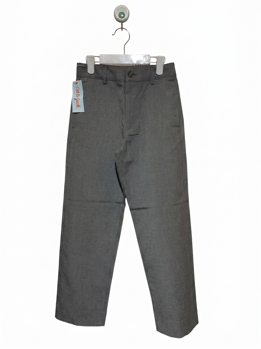 Cat & Jack Boys Grey Flat-Front Dress Pants - Size 8 AB1
