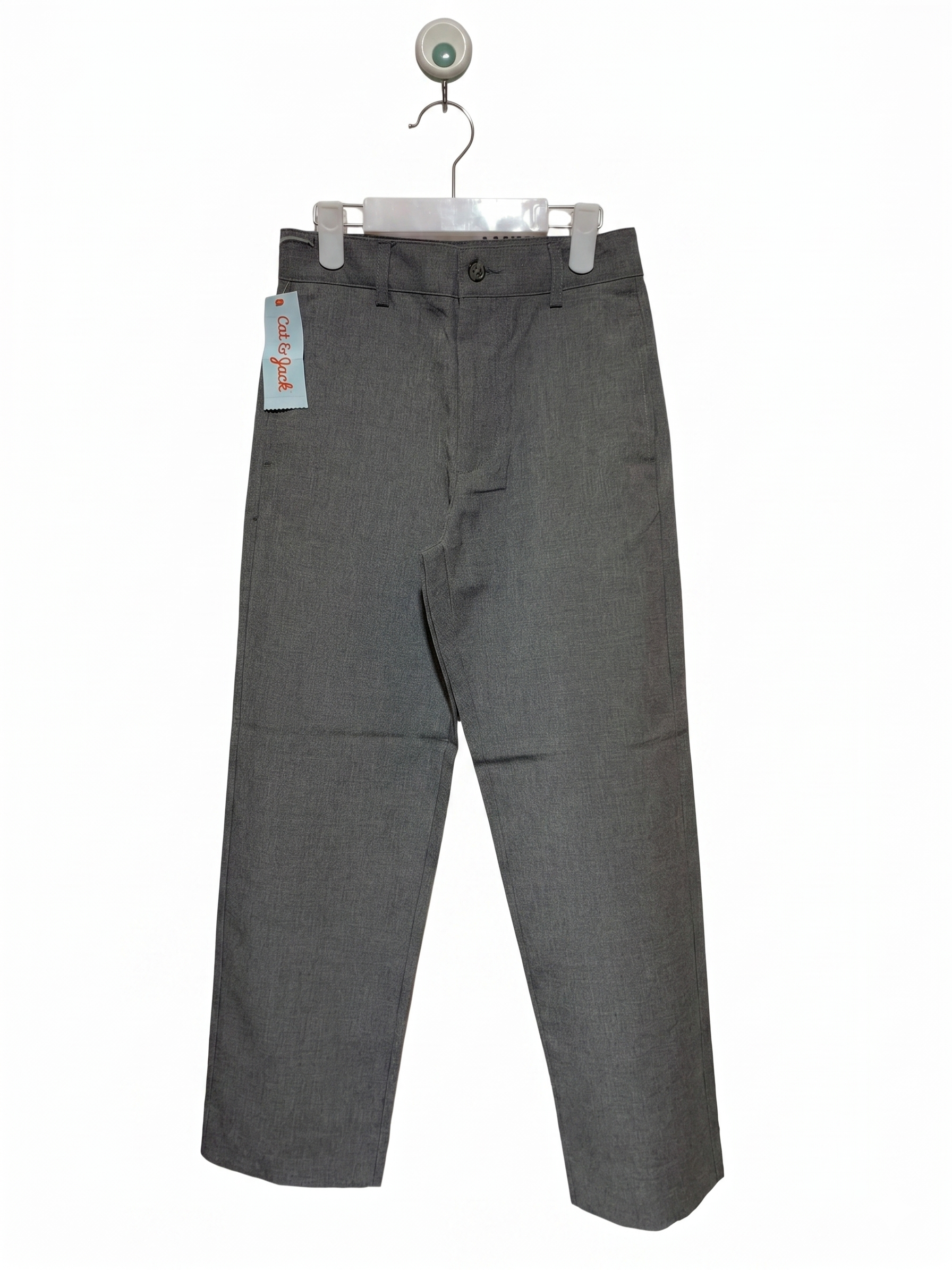 Cat & Jack Boys Grey Flat-Front Dress Pants - Size 8 AB1