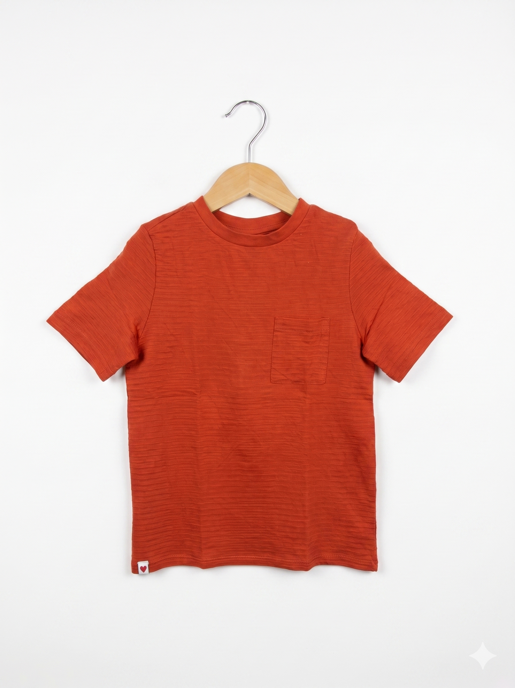Sergent Major Boys Textured Rust Orange Pocket Tee - Size 116 (6 Years) AB1