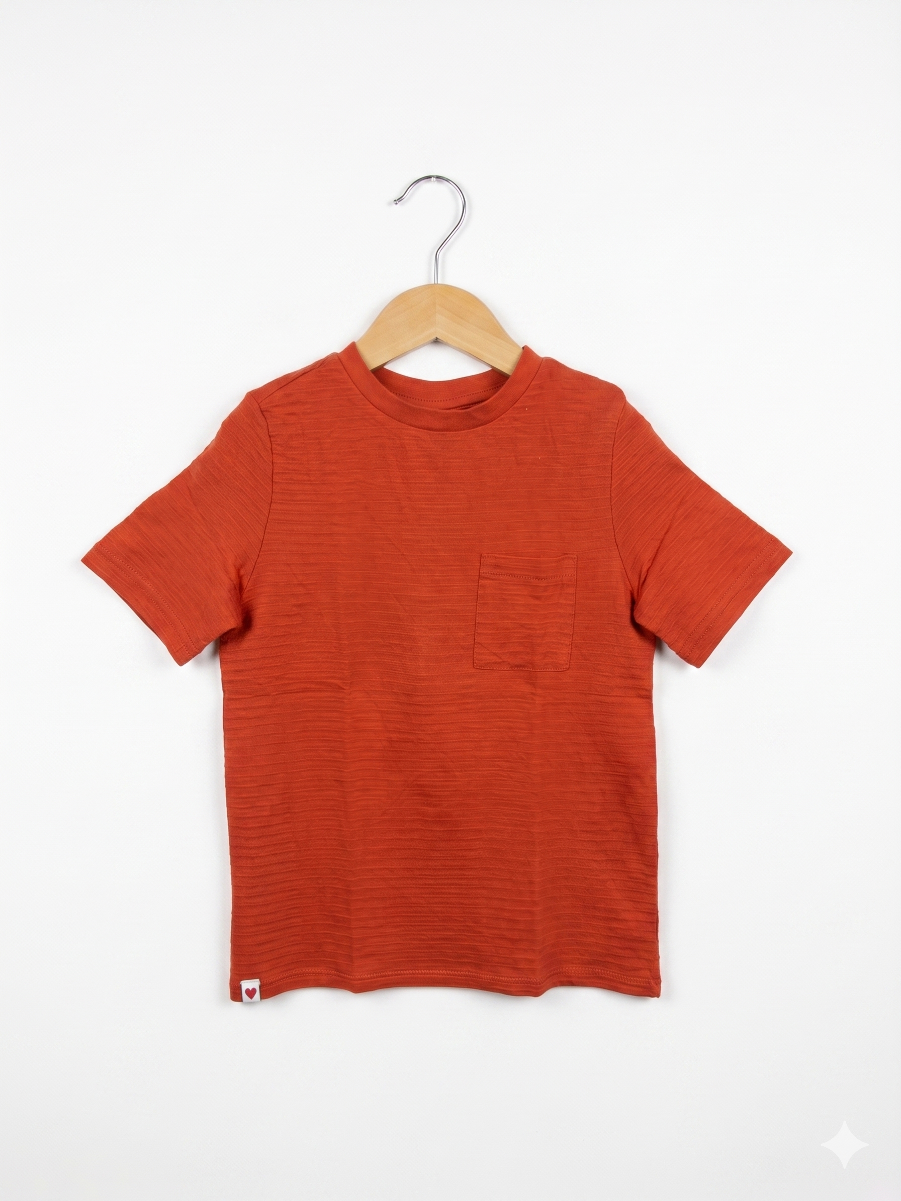 Sergent Major Boys Textured Rust Orange Pocket Tee - Size 116 (6 Years) AB1