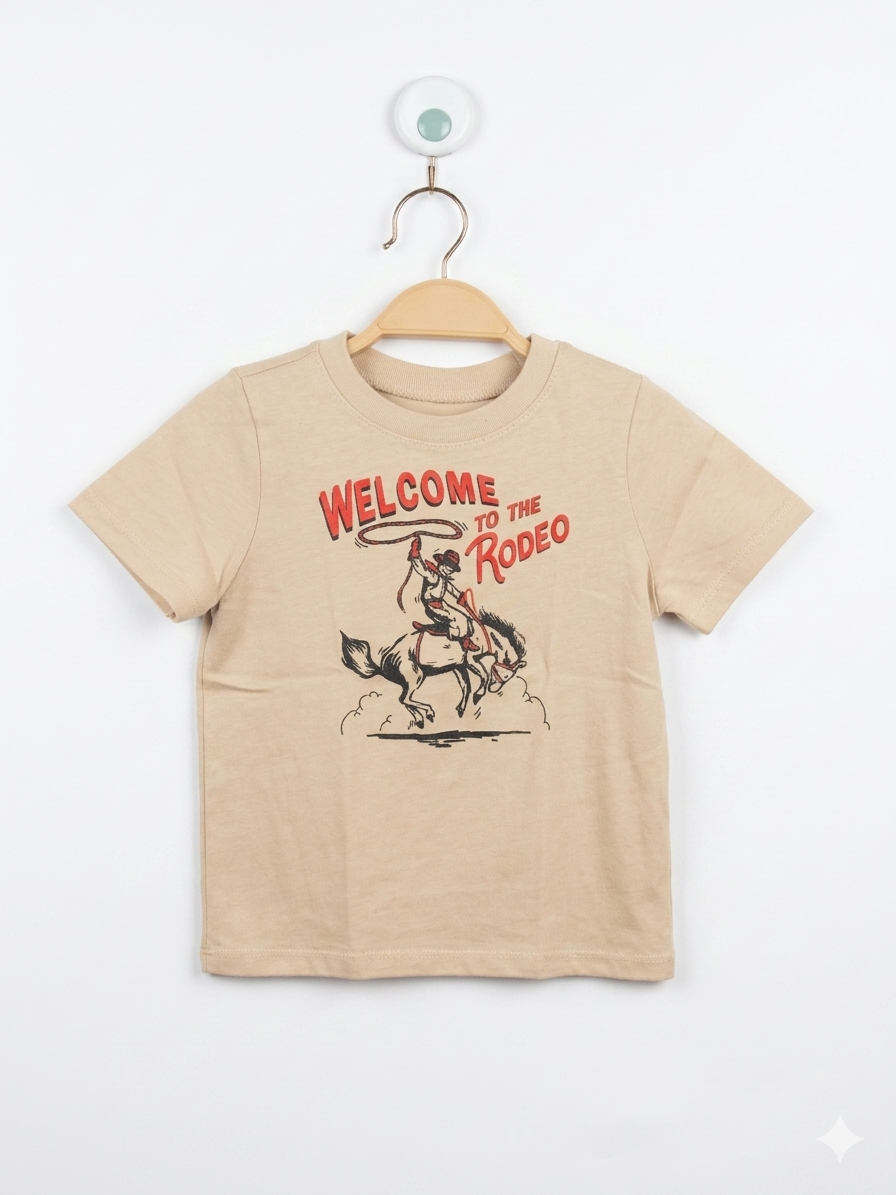 Garanimals Toddler Boys Tan "Welcome to the Rodeo" Cowboy Graphic T-Shirt - Size 2T AB1