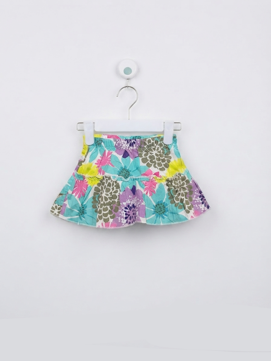 Carter's Girls Floral Print Tiered Pull-On Skirt - Size Estimated Age 9 Months AB2