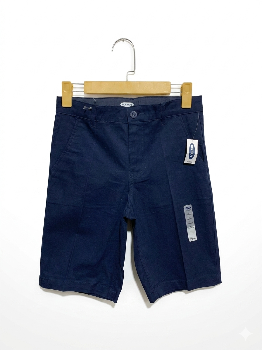 Old Navy Boys Navy Blue Uniform Chino Shorts - Size Estimated Age 12 AB1