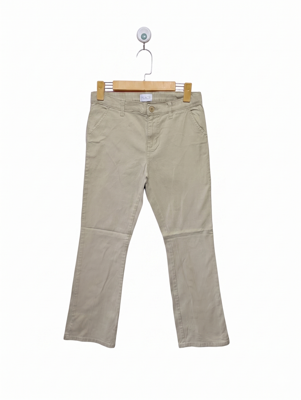 The Children's Place Girls Khaki Stretch Bootcut Chino Pants - Size 14 Estimated Age 13-14 Years AB1