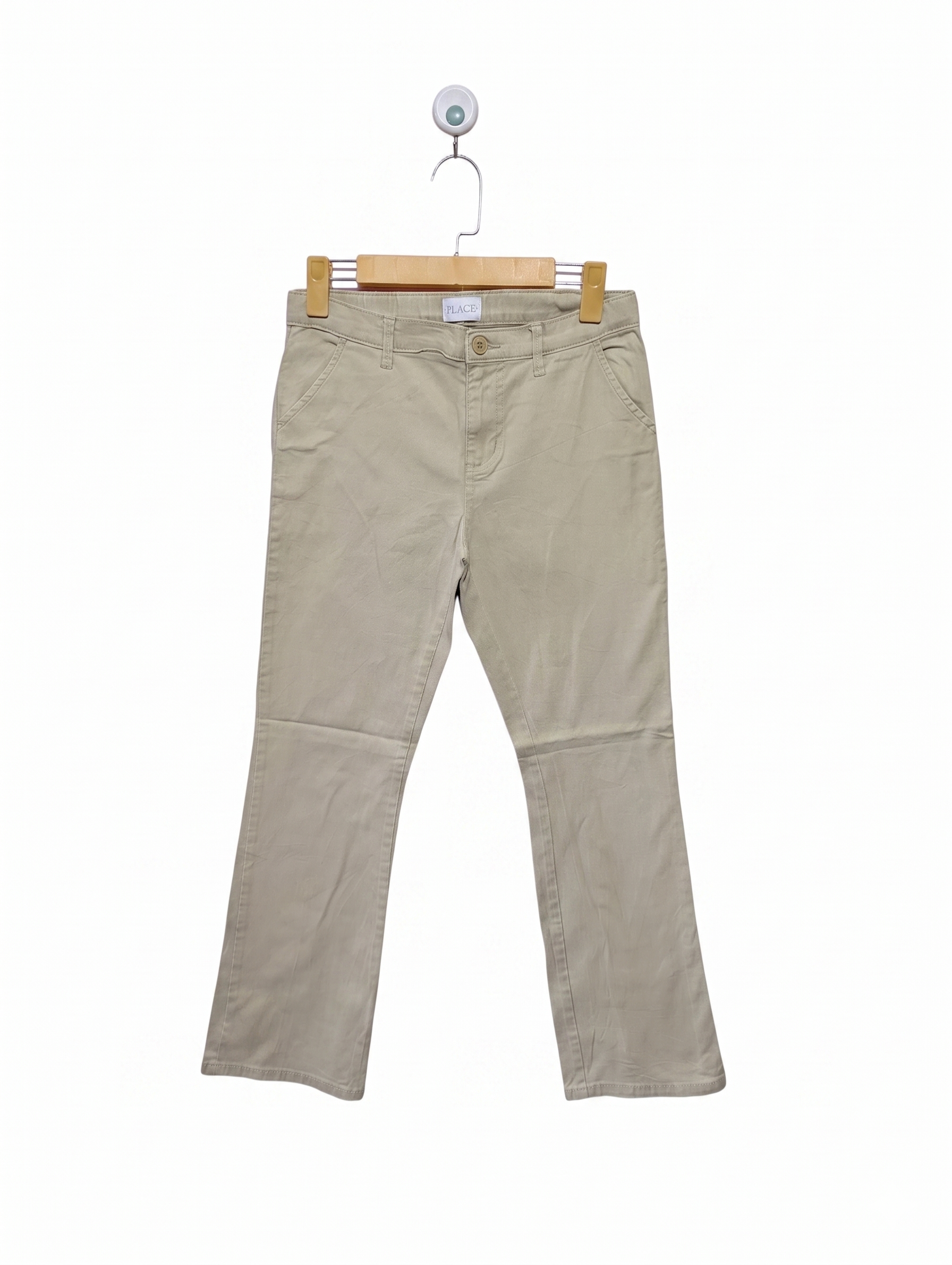 The Children's Place Girls Khaki Stretch Bootcut Chino Pants - Size 14 Estimated Age 13-14 Years AB1