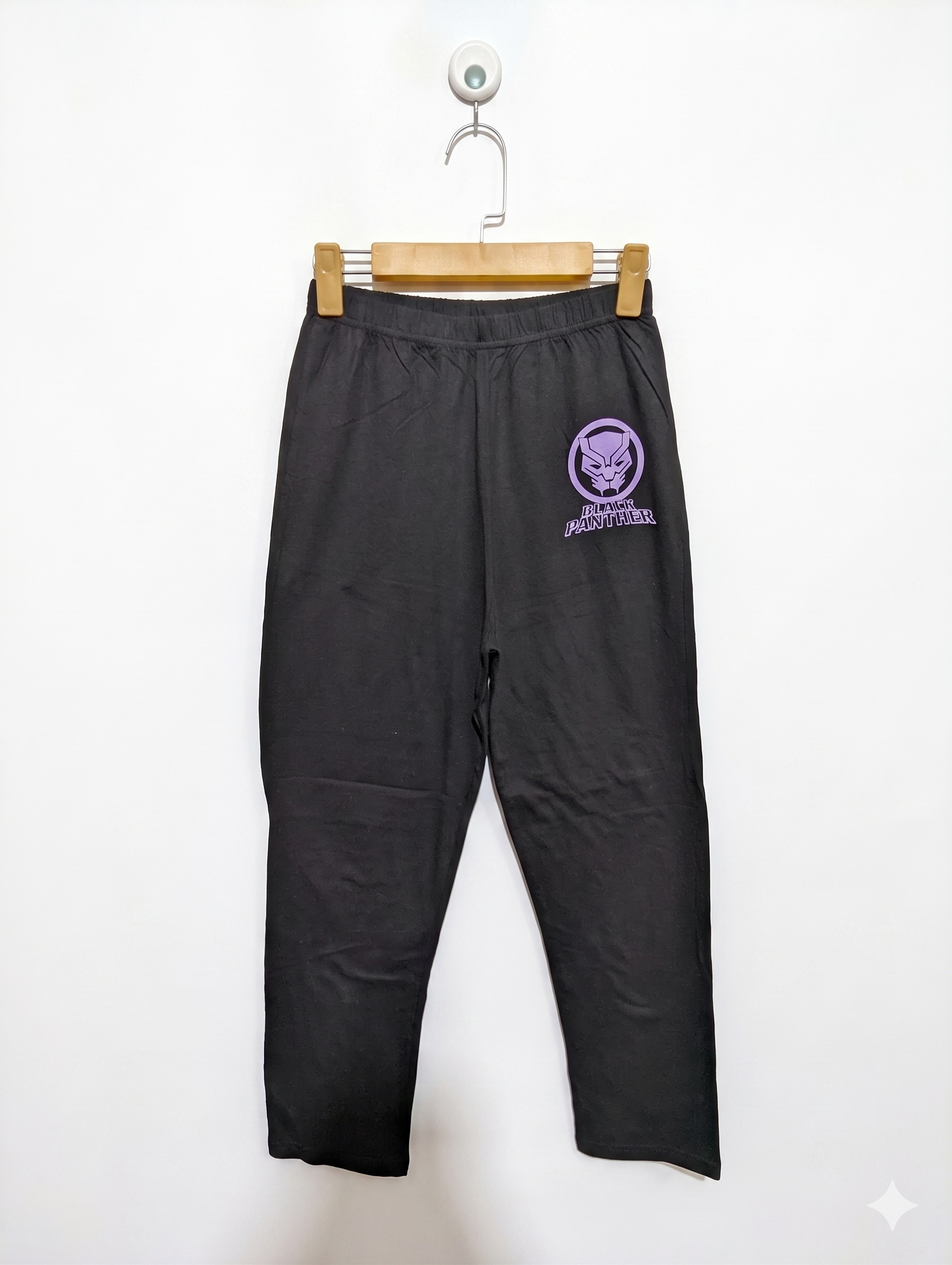Primark Cares Kids Unisex Black "Marvel Black Panther" Lounge Pants / Joggers - Size Estimated Age 12-13 Years AB1