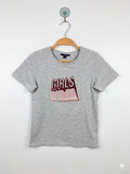 Kiabi Girls' Heather Grey "Girls Make The Rules" Graphic Tee – Size Estimated Age 10Y AB1