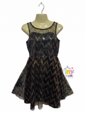 Speechless Girls Black & Gold Sequin Chevron Sleeveless Party Dress - Size 10 Years AB1