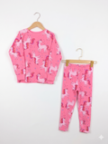 Matalan Girls Bright Pink "Magical Vibes" Unicorn Long Sleeve Pajama Set - Size Estimated Age 7 Years AB1