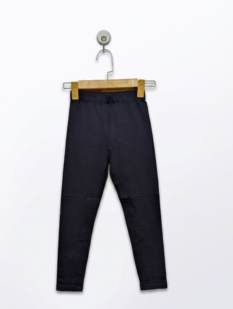 H&M Girls Dark Navy Essential Leggings - Size 134CM Estimated Age 8-9 Years AB2