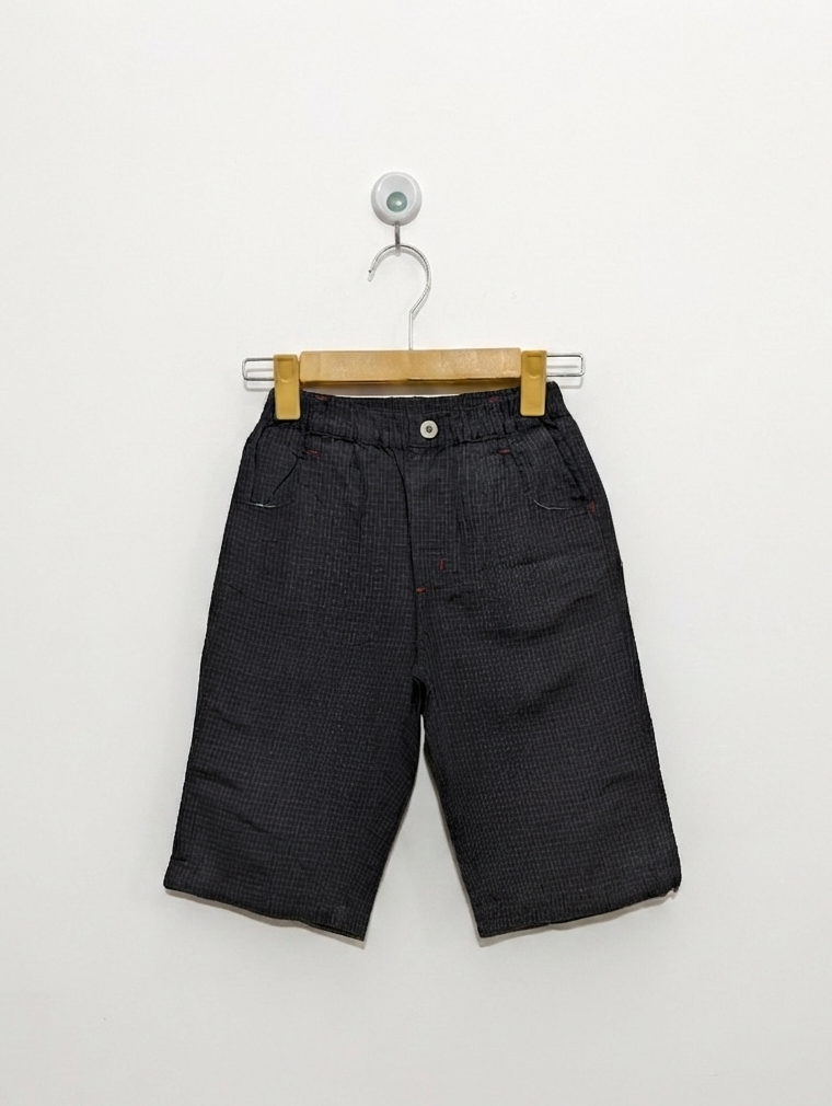 Grid Pattern Boys Casual Shorts - Size 140 (Estimated Age 9-10 Years) AB2