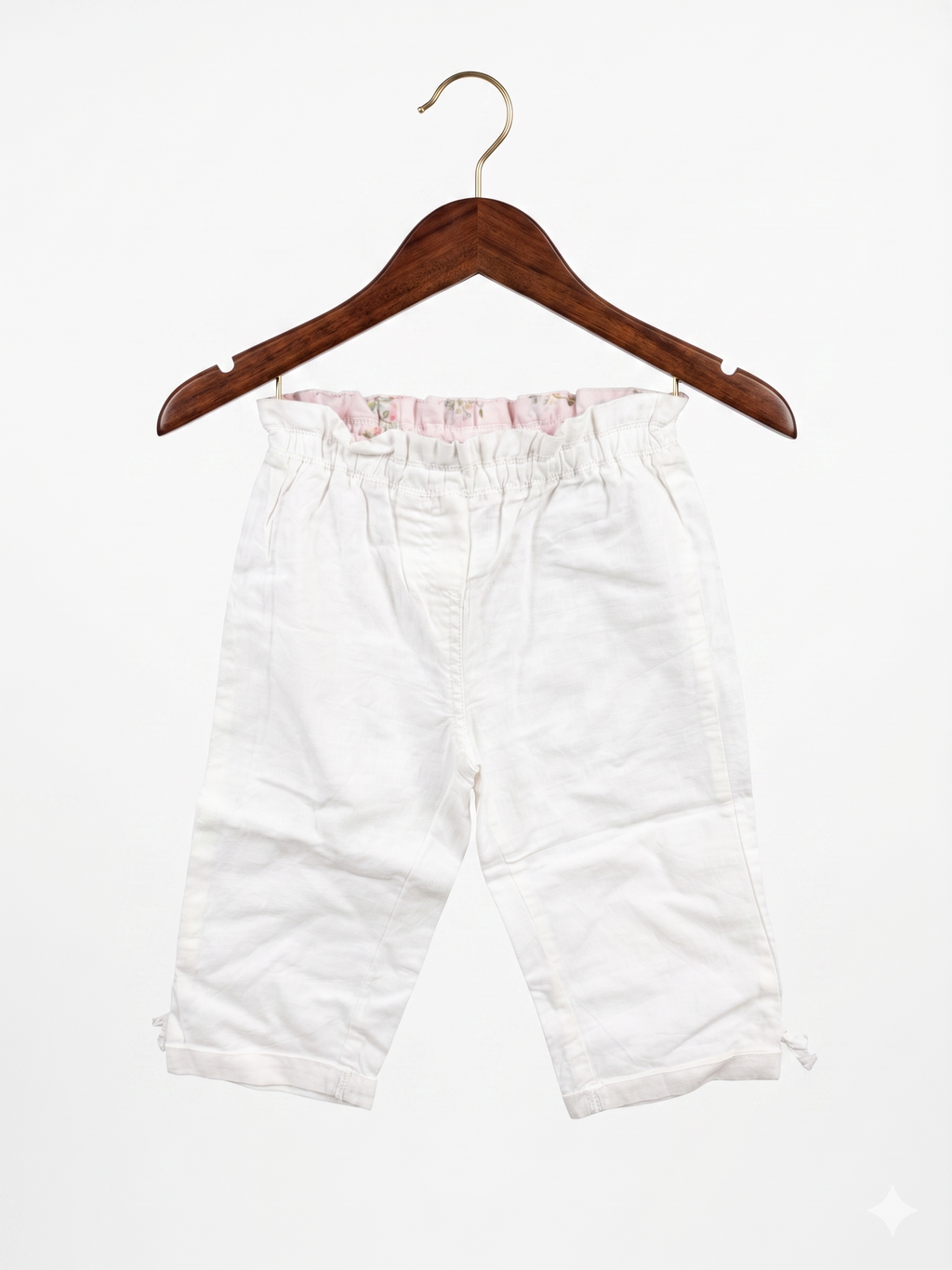 NEXT Toddler Girls' White Linen Blend Paperbag Trousers - Size 2-3 Years AB1
