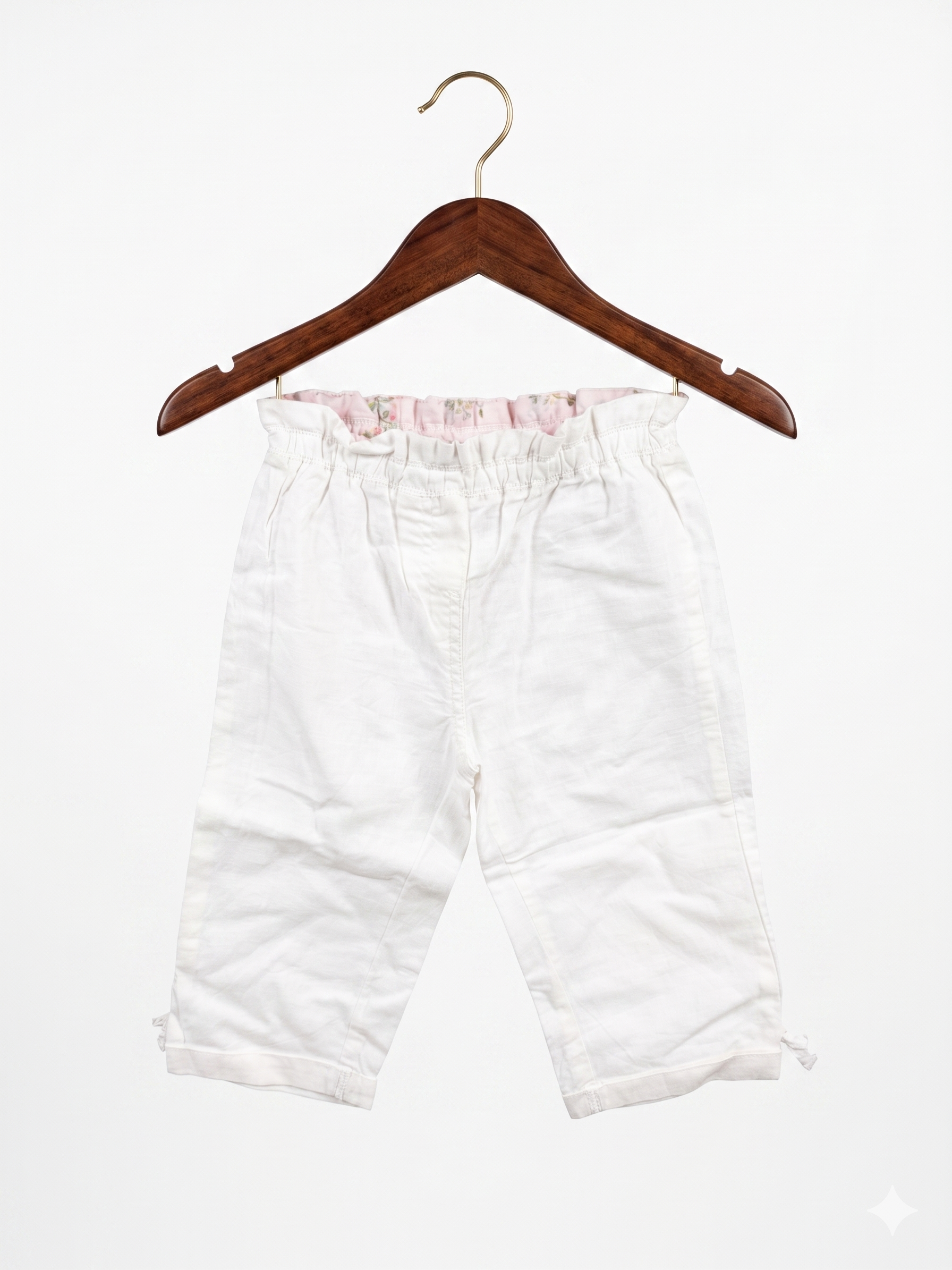 NEXT Toddler Girls' White Linen Blend Paperbag Trousers - Size 2-3 Years AB1