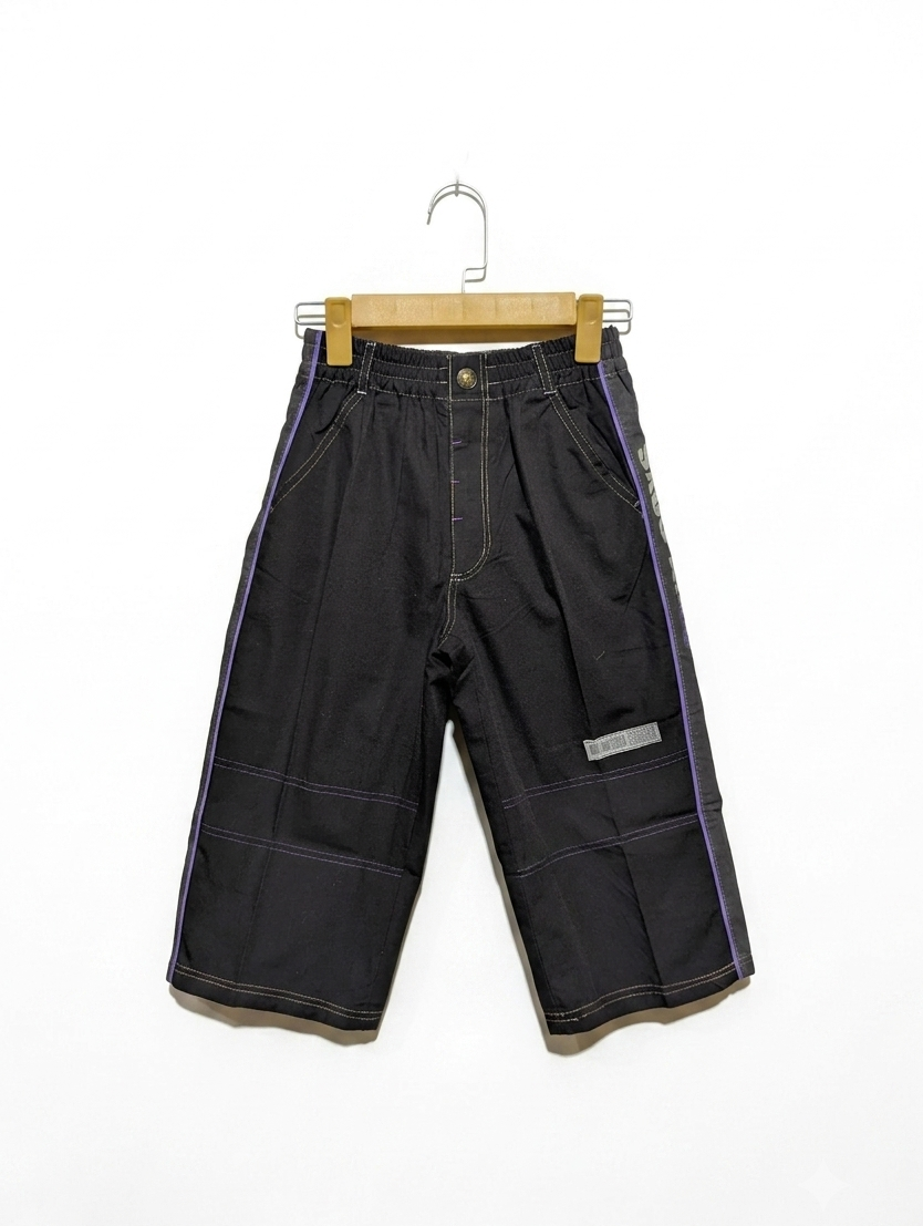 Boys Black & Charcoal Contrast Stitch Relaxed Pants - Size 150 (Estimated Age 11-12 Years) AB2