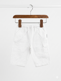 Bout'chou White Cotton Cargo Shorts - Size 6 Months (Fits 3-6 Months) AB1