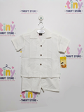 Favant Boys Solid White "Ukulele" Short Sleeve Button-Down Shirt and Shorts Set - Size Estimated Age 3-4 Years AB2