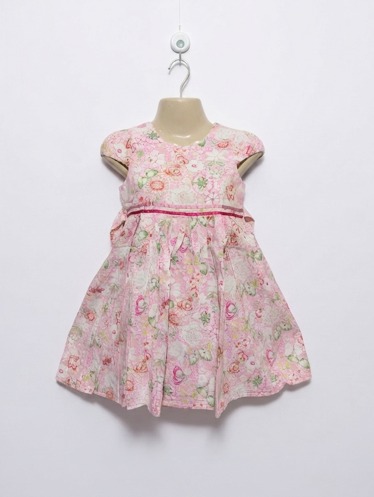 Bob der Bär Girls Pink Floral Pattern Occasion Dress - Size 5-6 Years Estimated Age 5-6 Years AB2