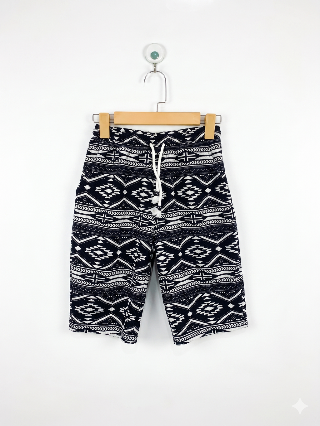 Unbranded Japanese Import Kids Aztec Geometric Print Drawstring Shorts - Size Estimated Age 11-13 Years AB1