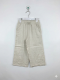 OZKIZ Girls' Beige Linen-Blend Wide-Leg Trousers - Size 7-8 Years AB1